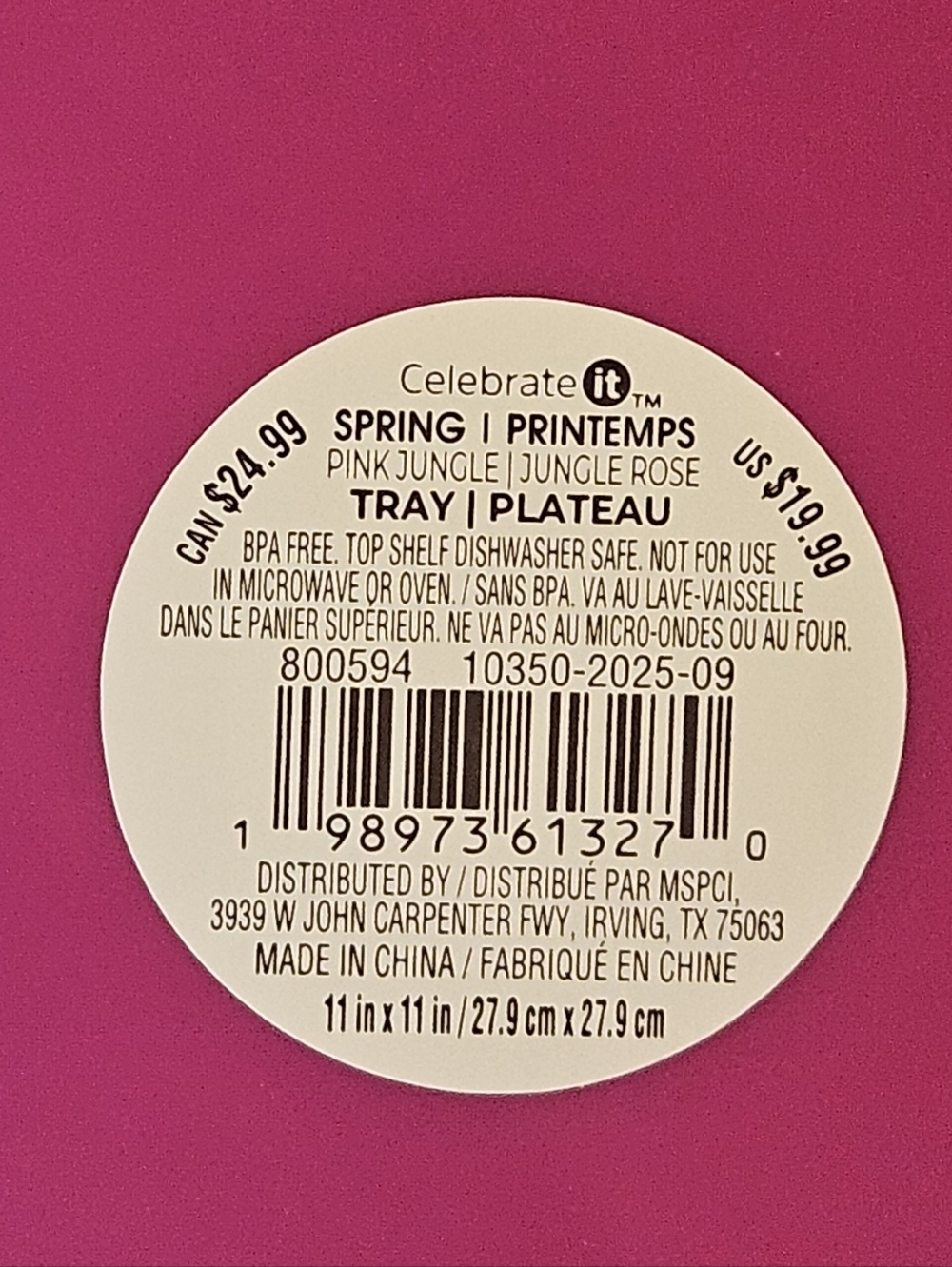 42 Pc Set Celebrate It Pink Floral Party Tablecloth Plates Napkins Tray NEW - Picture 14 of 14